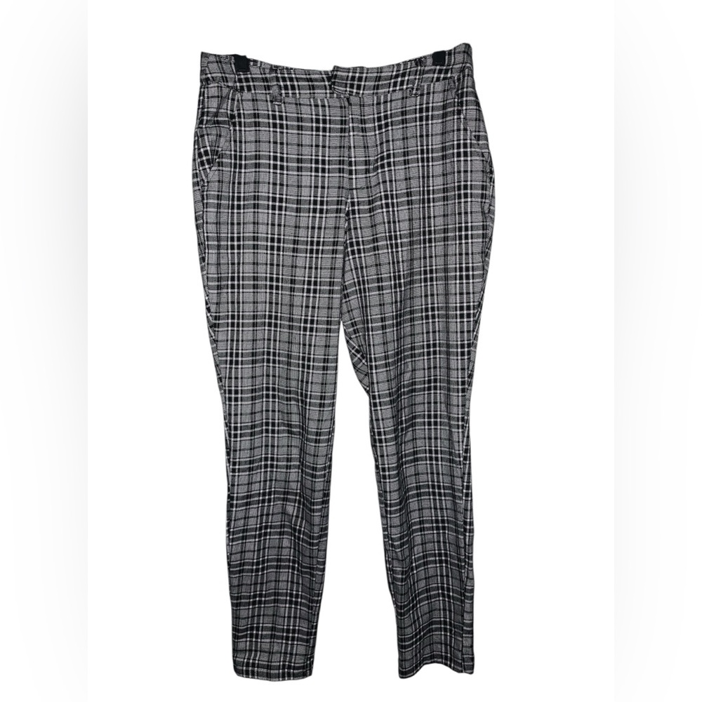 Hot Topic Grunge Black And White‎ Plaid Elastic Waistband Trousers Size Medium - Picture 2 of 7